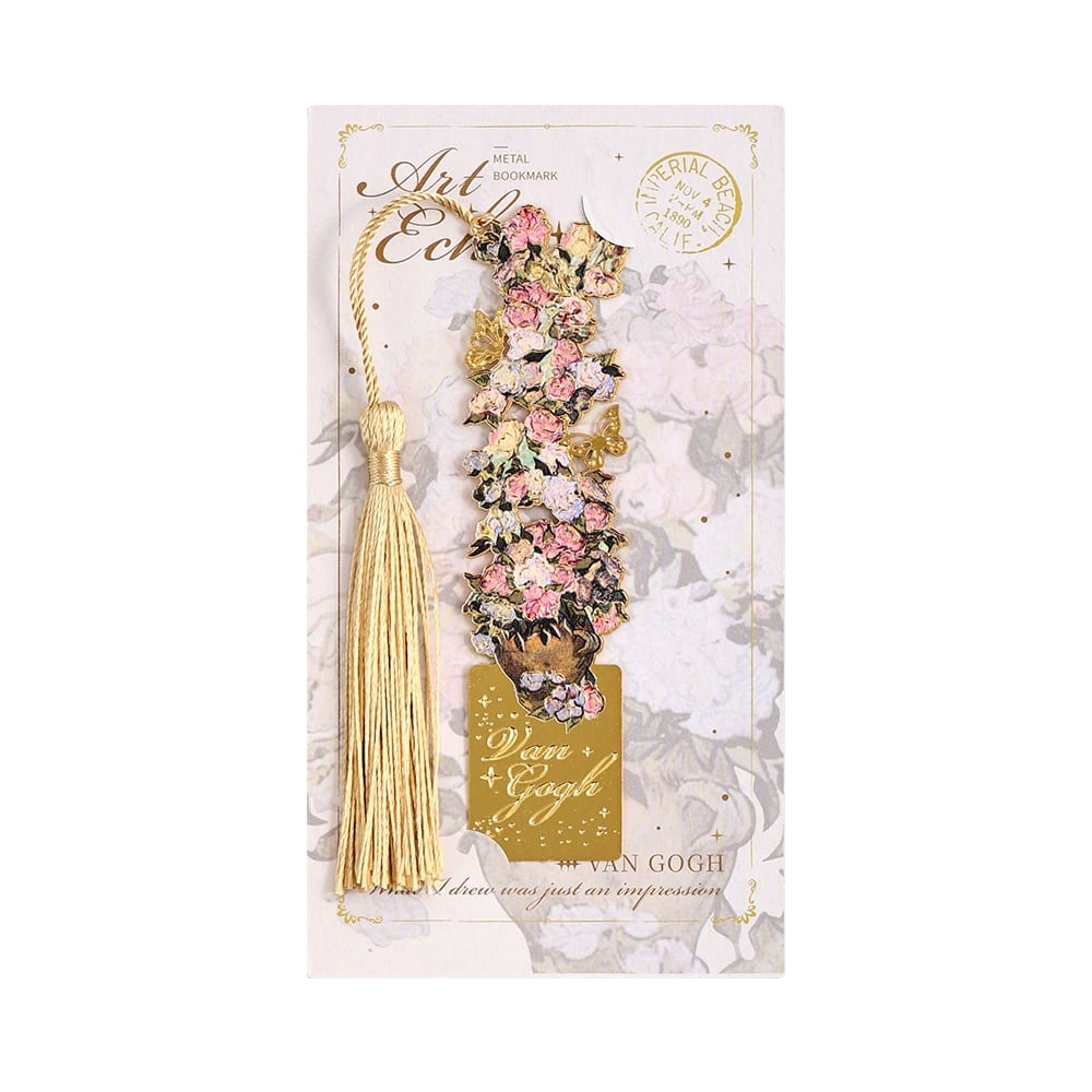 πβ¨ 8-Piece Gold Metal Bookmark Set with Tassel β Van Gogh & Monet Inspired Gift for Book Lovers π¨
