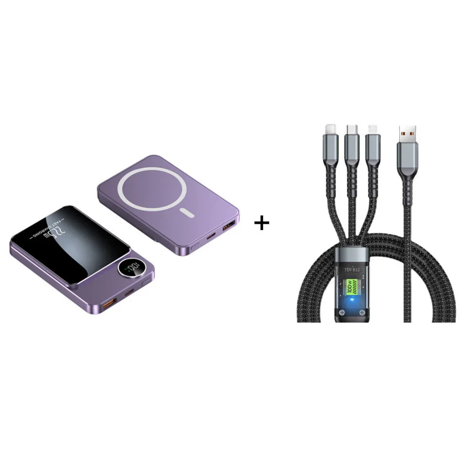 🔋✨Professional Magnetic Charger for Travelers & Professionals 🧲| 22.5W Wired & 15W Wireless💥