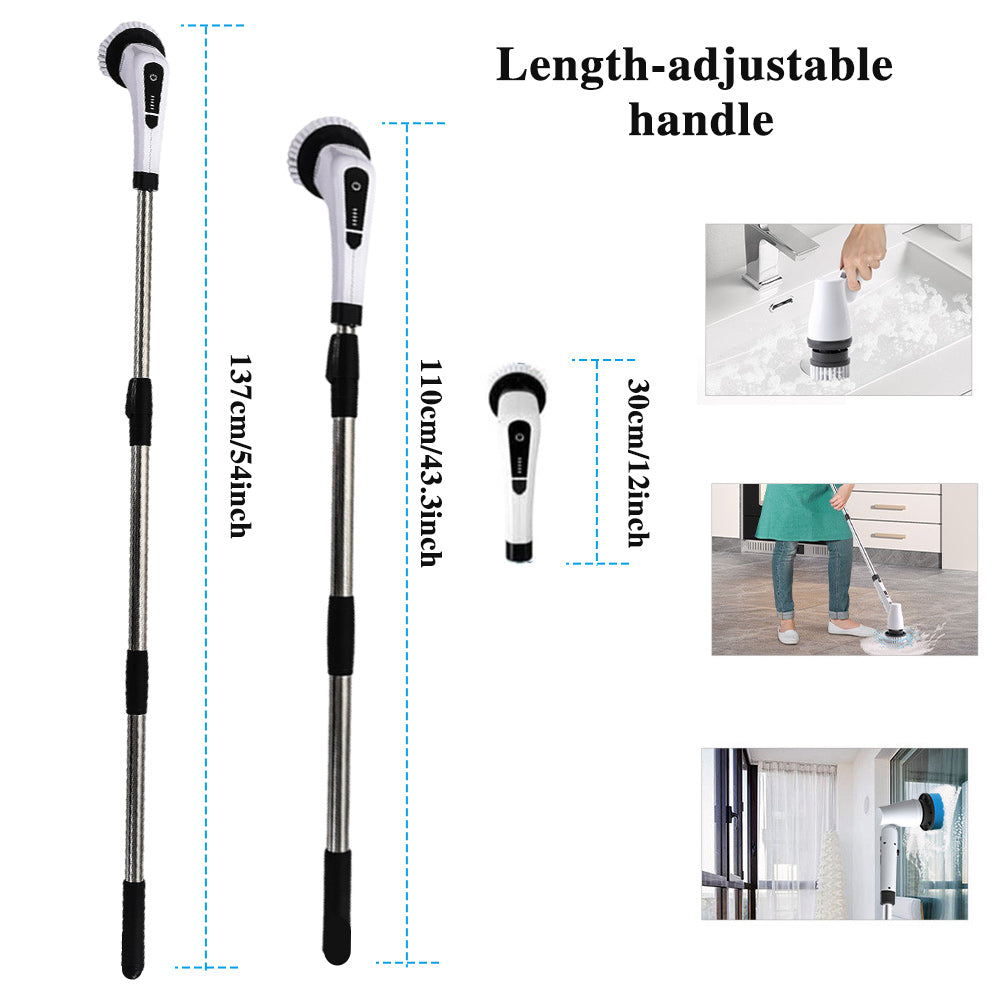 🧽⚡Electric Rotating Cleaning Brush | 7 Brush Heads · 300 RPM · IPX5 Waterproof · 2500mAh Long Battery Life · Makes Housework a Breeze