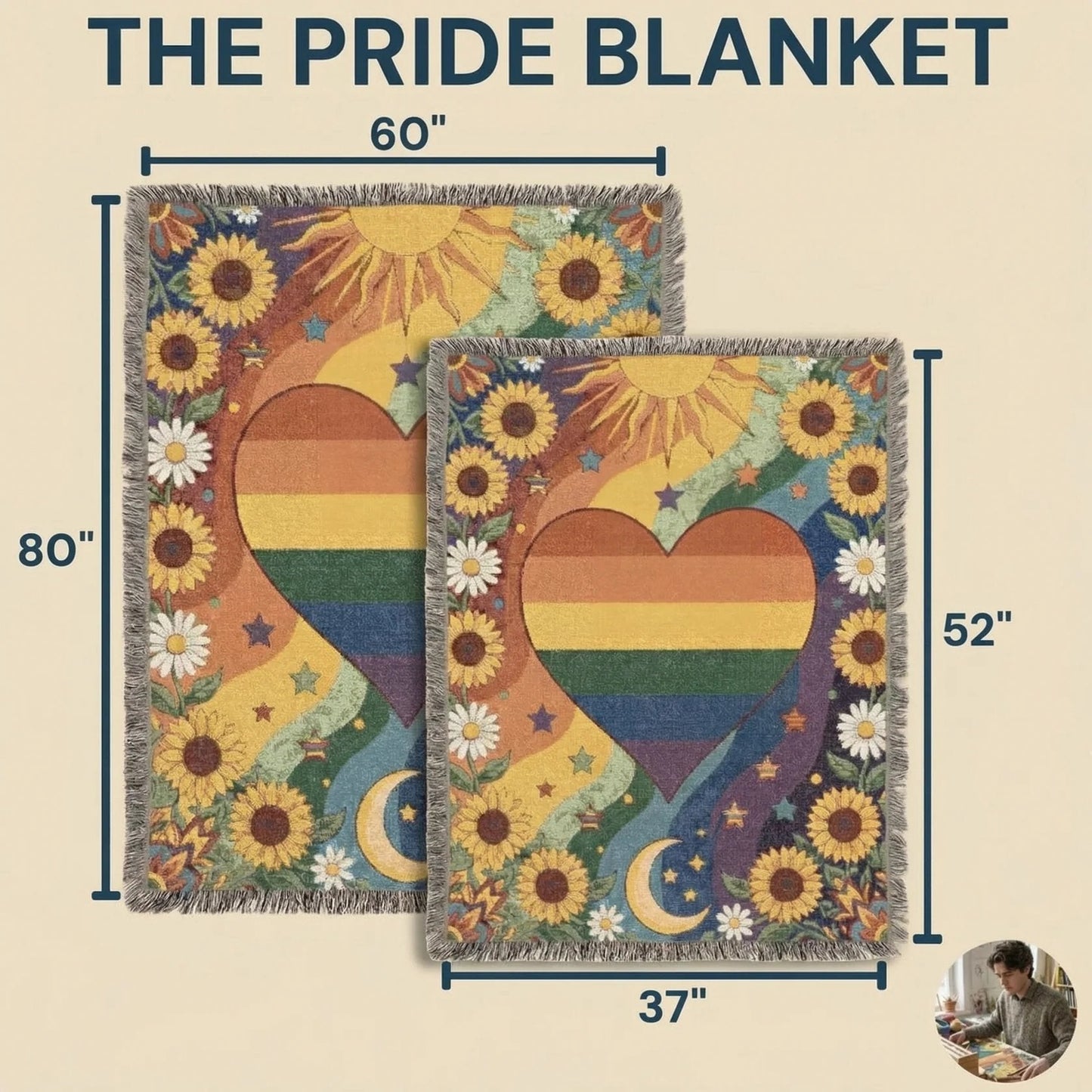☀LAST DAY SALE 49% OFF!!🏳️🌈Handmade Woven Pride Blanket | For Belonging, Visibility & Unapologetic Self-Expression