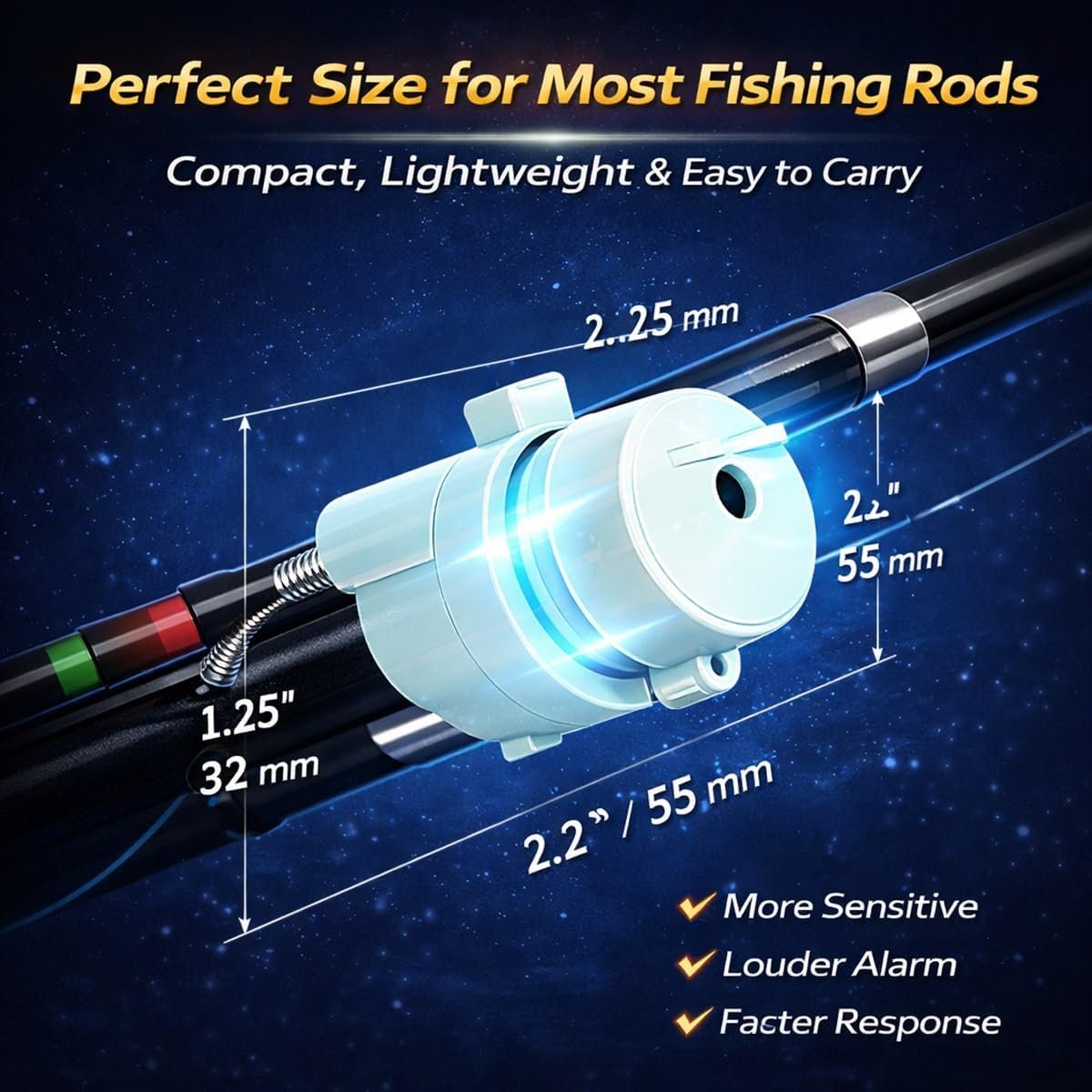 π£ Smart LED Fishing Bite Alarm β High Sensitivity Intelligent Sensor β Day & Night Luminous Hook Alert β¨