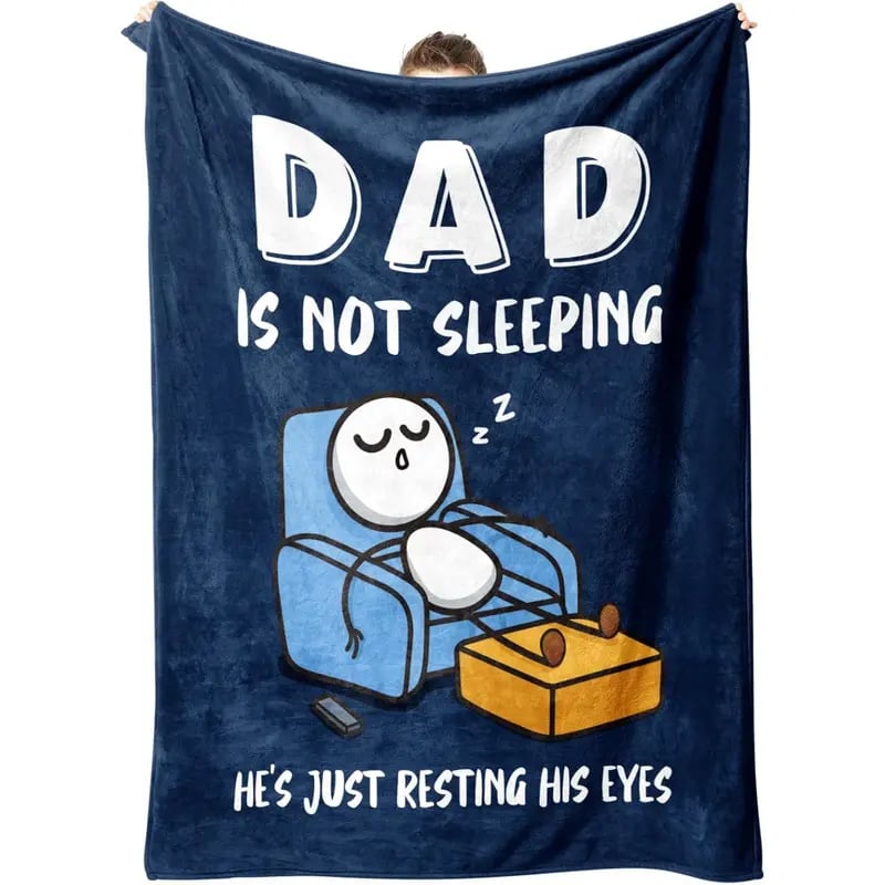 🔥Father's Day🔥Dad Is Not Sleeping Funny Flannel Blanket