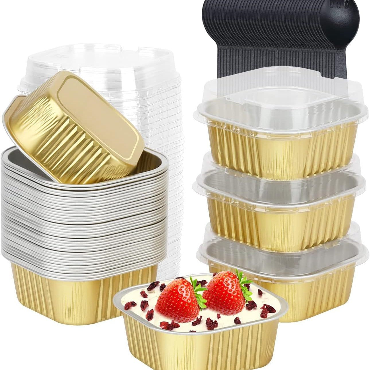 ๐120Pcs Portable Disposable Foil Cupcake Pans For Baking Picnic Party Use๐ฐ