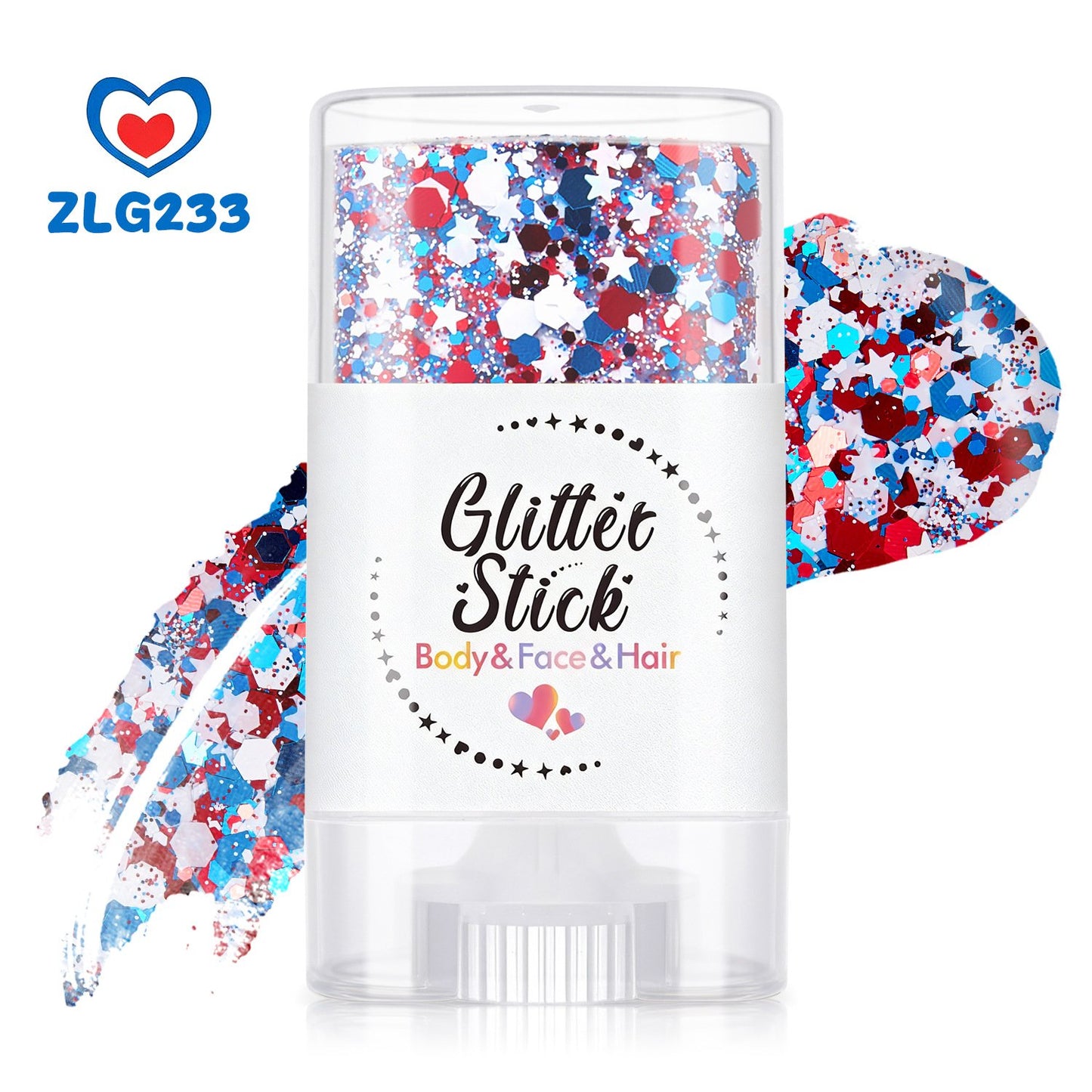 🔥🦅4th of July Glitter Stick✨🔔Red, White & Blue Body & Hair Sparkle