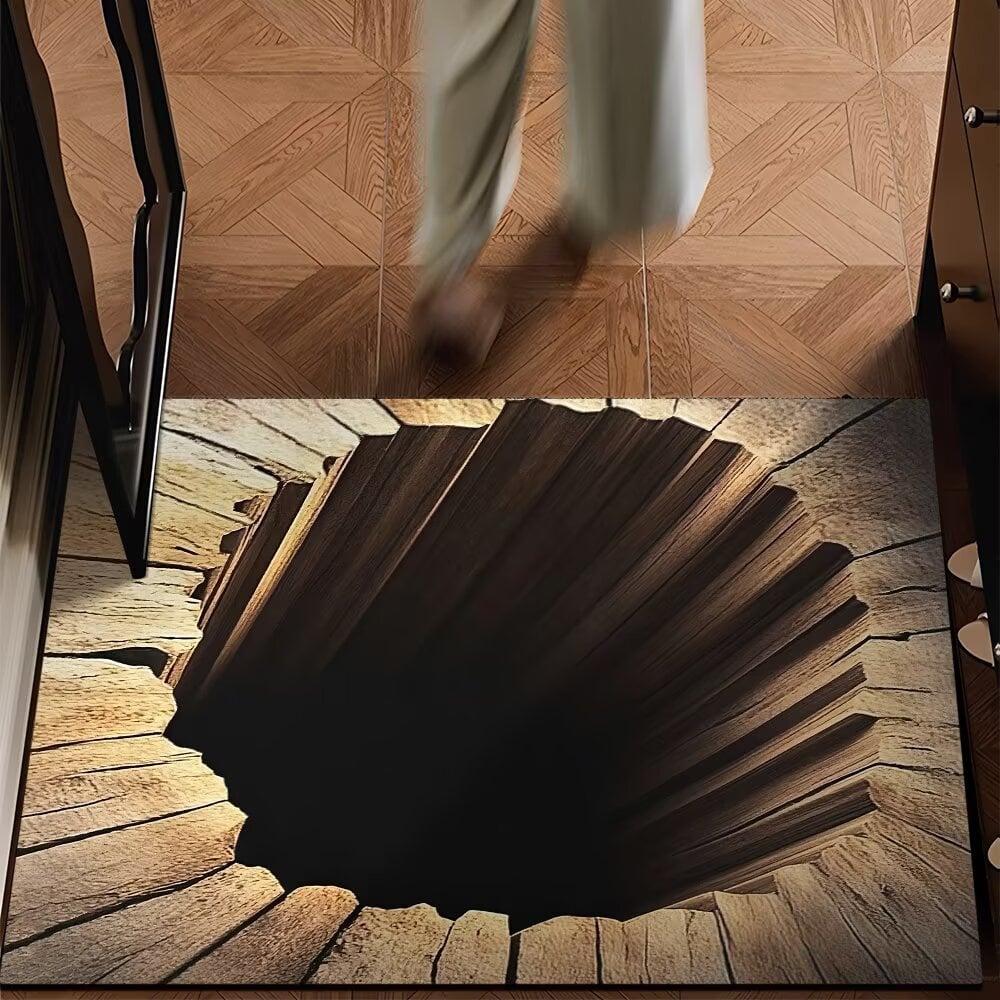 Visual Illusion Endless Abyss Pattern HD Printed Non-Slip Doormat