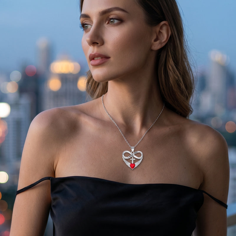 π 2026 Sale β Over 36,000 Sold! π Infinity Heart Cross Necklace with Wing Pendant β Faith & Eternal Love β¨