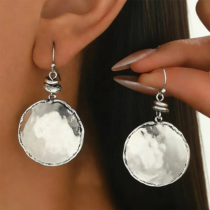 Vintage Hammered Metal Drop Earrings