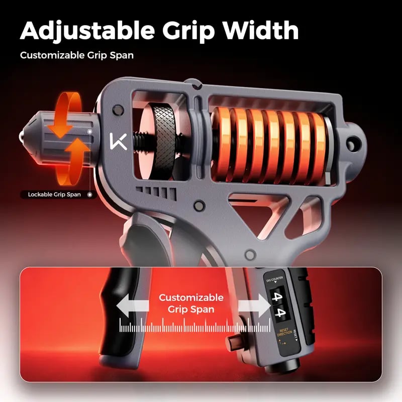💪Ergonomic Adjustable H-Grip Hand Trainer – Forearm Strengthener with Counter for Stress Relief