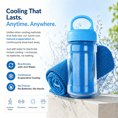 🎉 BUY 1 GET 1 FREE🌞Cooling Bottle - Cold Sweat Towel You Can Use Anywhere, Anytime! Reusable Soft Absorbent Cooling Portable