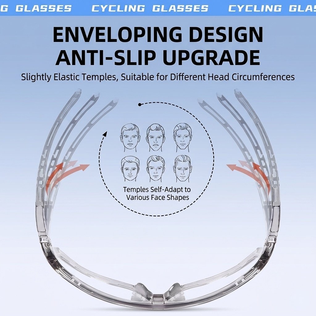 Unisex Photochromic Cycling Sunglasses - Windproof for Road Bike, Day and Night Outdoor Sports Use