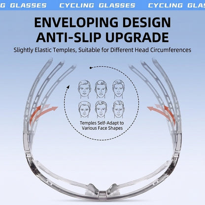 Unisex Photochromic Cycling Sunglasses - Windproof for Road Bike, Day and Night Outdoor Sports Use