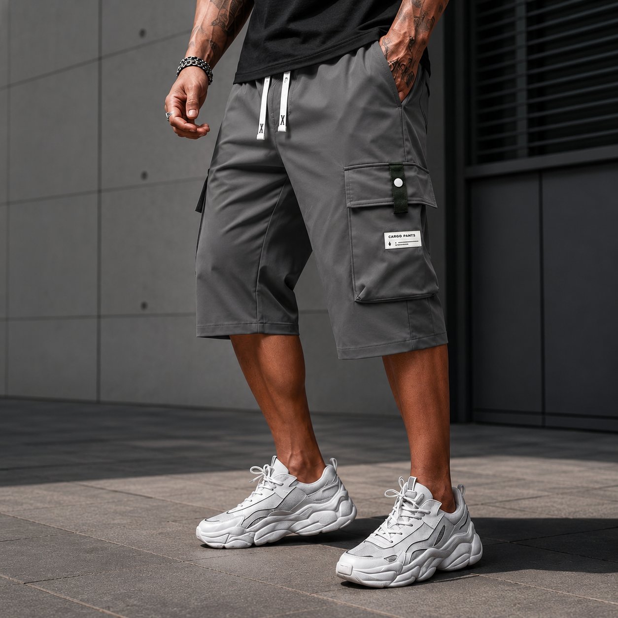 ⏳LAST DAY SALE 49% OFF !!📢Men's Casual Drawstring Capri Cargo Pants 🔥