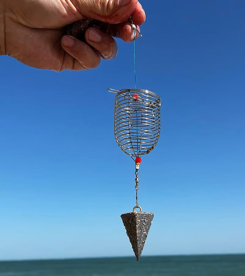 Stainless Steel Fishing Bait Cage Feeder – Durable Fish Attracting Rig Attachment
