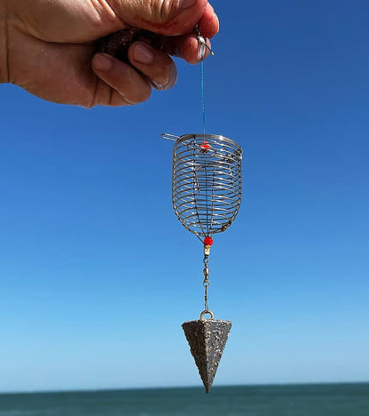 Stainless Steel Fishing Bait Cage Feeder – Durable Fish Attracting Rig Attachment