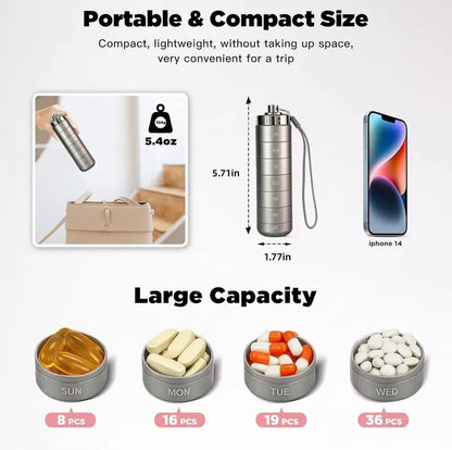 💊 Metal Travel Pill Organizer