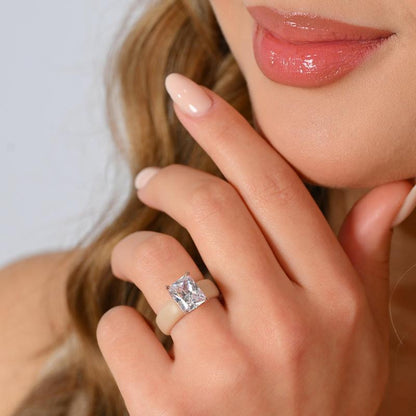 💍Renfit Silicone Ring – 10×8 mm Emerald Cut CZ | Patent-Pending Design - GlowStone Collection✨