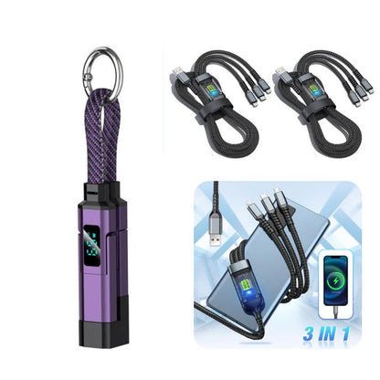 🔥HOT SALE 49% OFF🔥4-in-1 Digital Display Keychain Charging Cable
