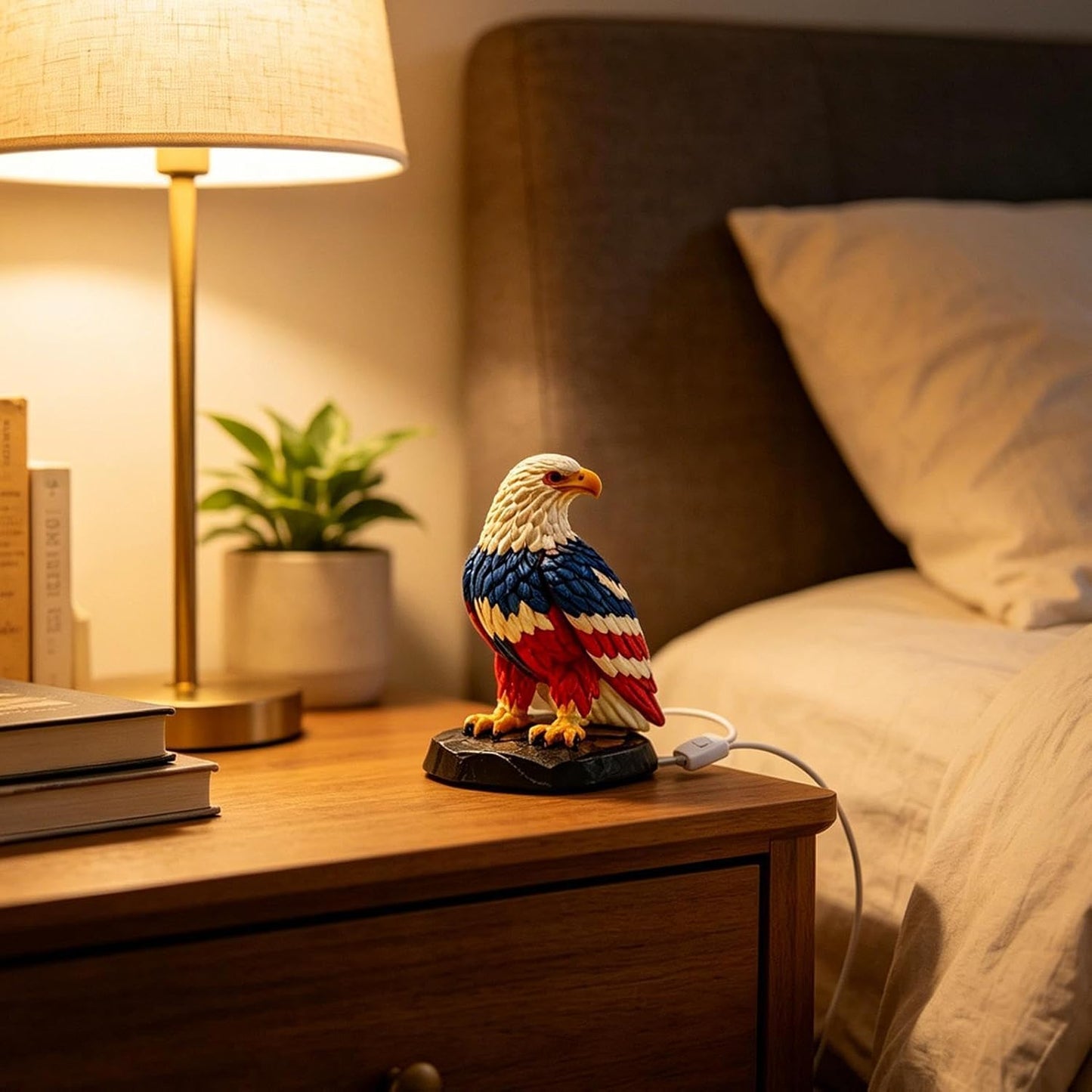 ⚡️Independence Day 🦅🌙U.S. 250th Eagle Stained Glass Table Lamp✨