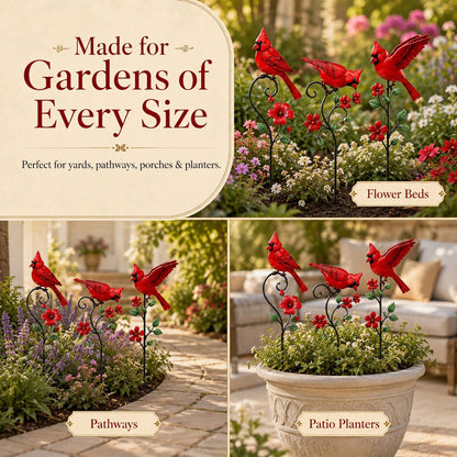 🐦 Red Cardinal Garden Stake Decoration