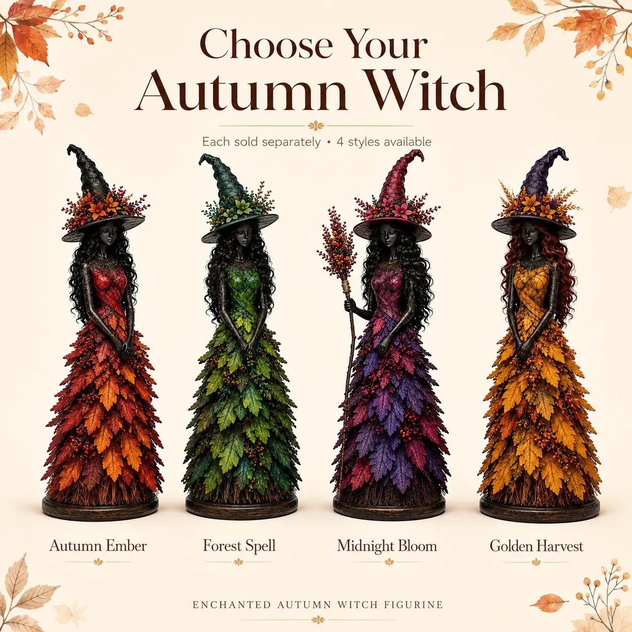 🔥🧙Enchanted Autumn Witch Figurine (✨2026 Limited Edition)