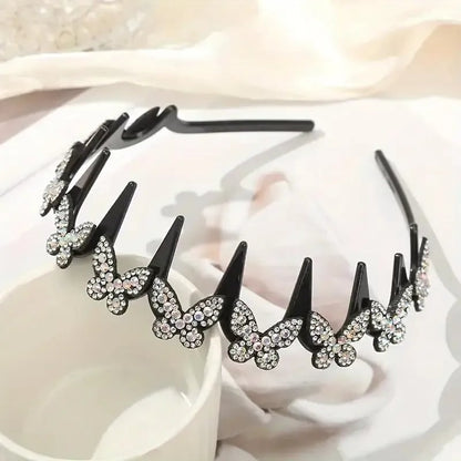 Wavy Crystal Headband Set, Plain Unisex Hair Accessory
