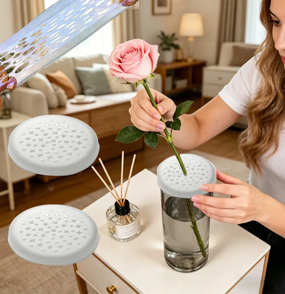 🌸🔥Reusable Silicone Flower Arranging Grid, Stretches Over The Rim of Vase, Self-Grips to Glass, for Easy Flower Arranging.