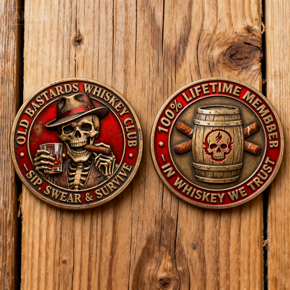 “Old Bastards whiskey Club – Sip, Swear & Survive!”