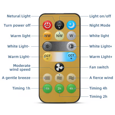 2-in-1 Portable Ceiling Fan & Light With Remote Control