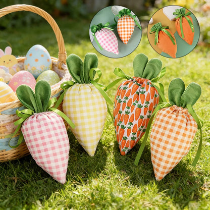 Easter Bunny Carrot Treat Bags – Festive Candy & Gift Party Favor Pouches