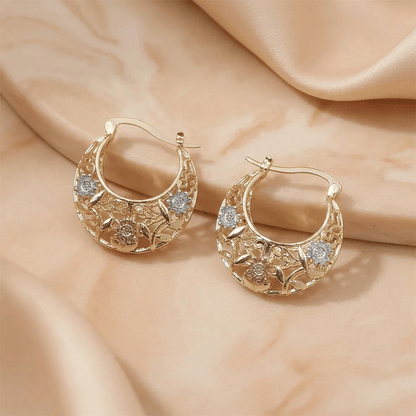 🌸 Vintage Flower Hoop Earrings