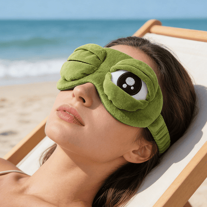 🎁Last Day Promotion 49% OFF🔥3D Frog Sleep Mask, Contoured Eye Mask with Adjustable Strap, Soft Cotton-Blend Fabric