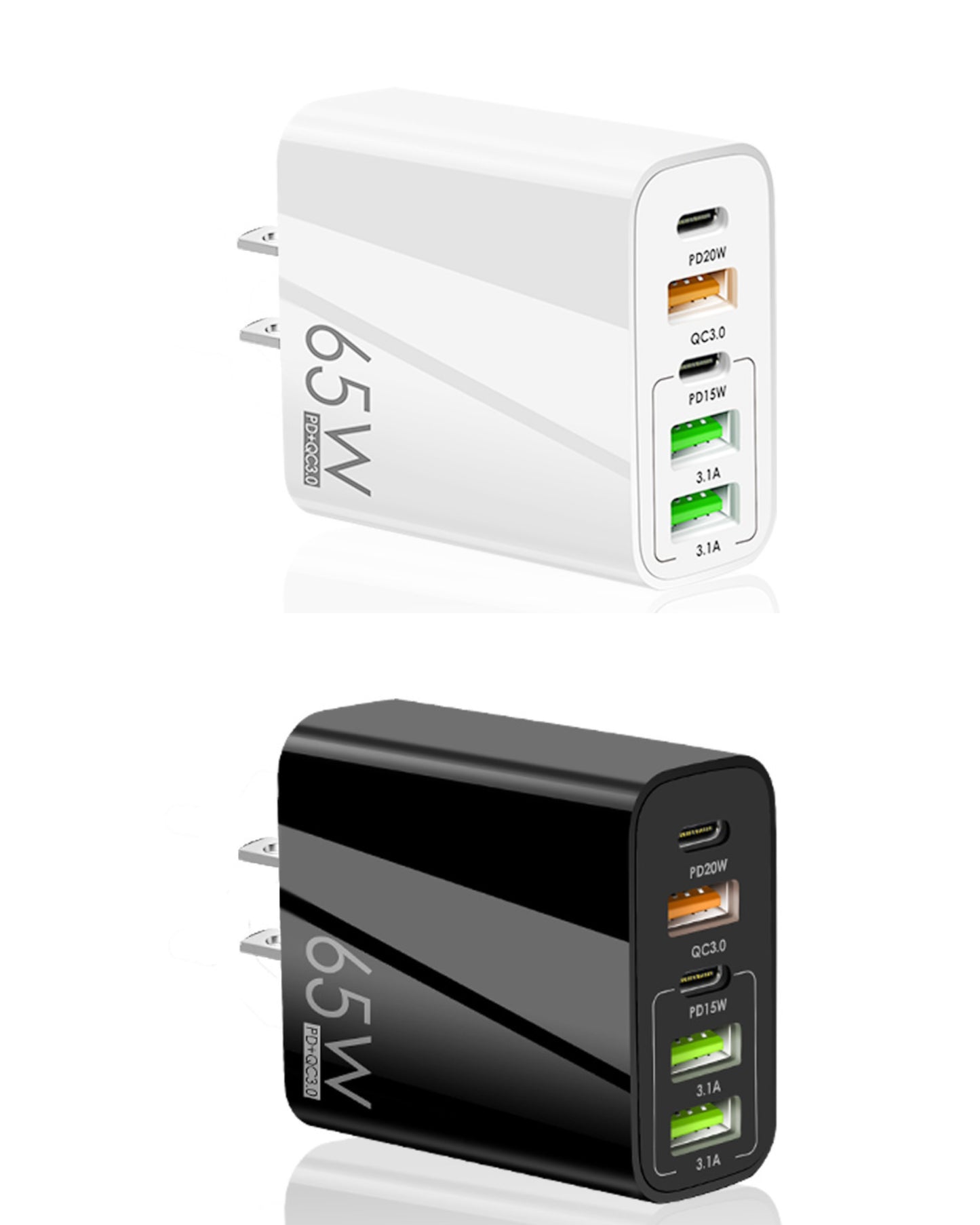 65W Multi-Port Fast Wall Charger (US Plug)