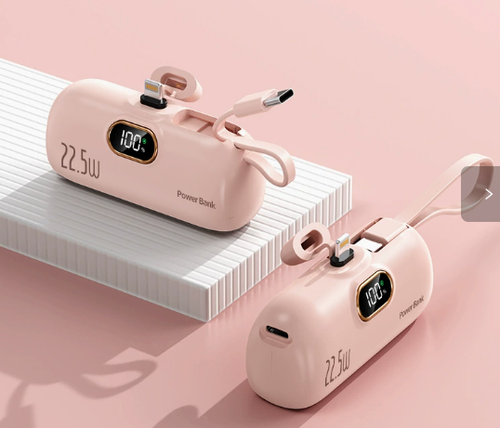 Mini Portable Charger with Built-in Cable