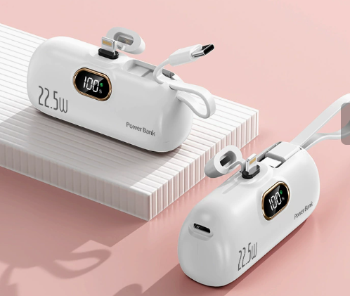 Mini Portable Charger with Built-in Cable