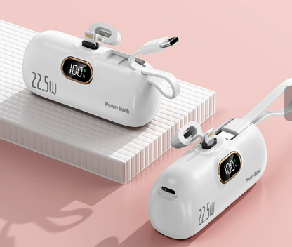 Mini Portable Charger with Built-in Cable
