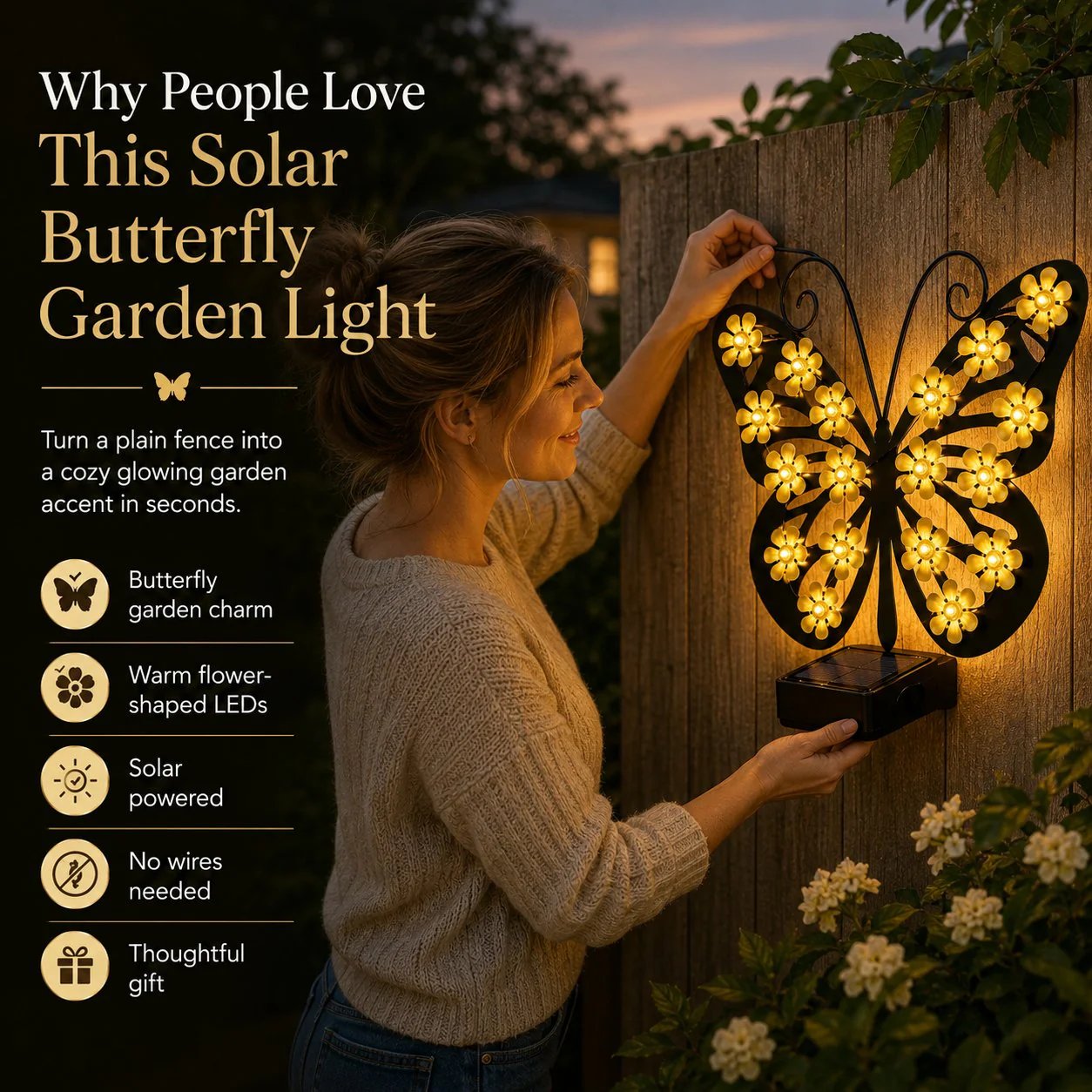 🦋 Solar Butterfly Garden Light