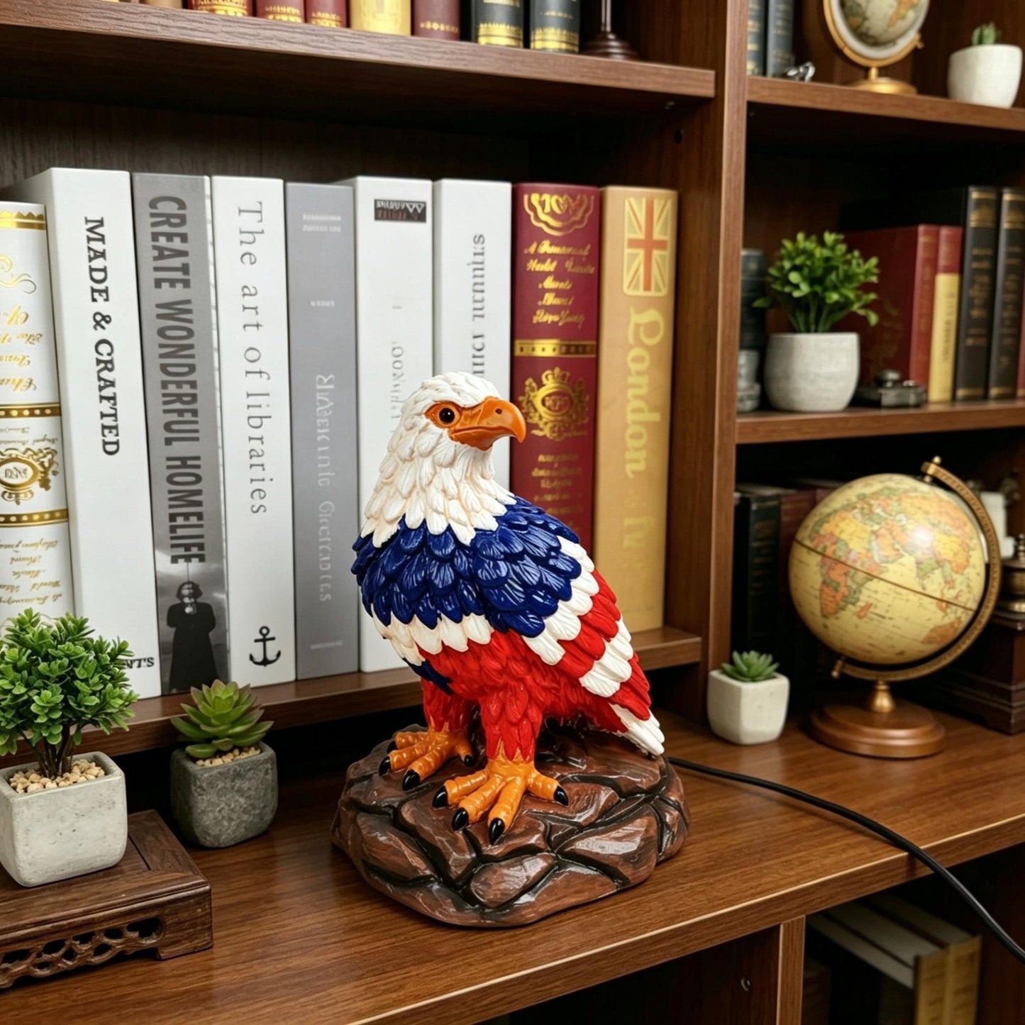 ⚡️Independence Day 🦅🌙U.S. 250th Eagle Stained Glass Table Lamp✨