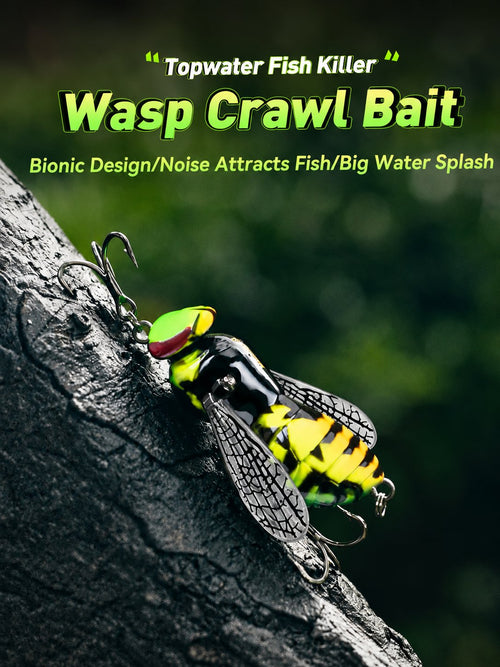 ⏰ Last Day 49% OFF – 🐝 Bionic Wasp Topwater Lure That Triggers Explosive Strikes