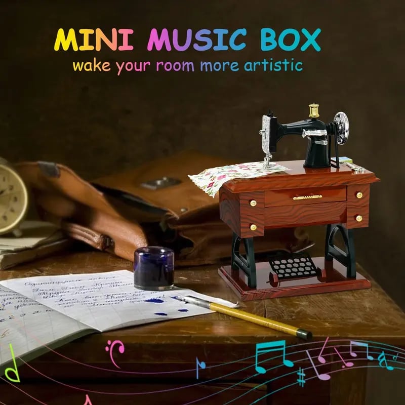 43% OFF Vintage Mini Sewing Machine Music Box