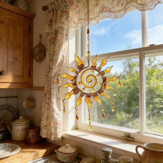 ☀️Sun Spiral Suncatcher – Handcrafted Bohemian Light Catcher