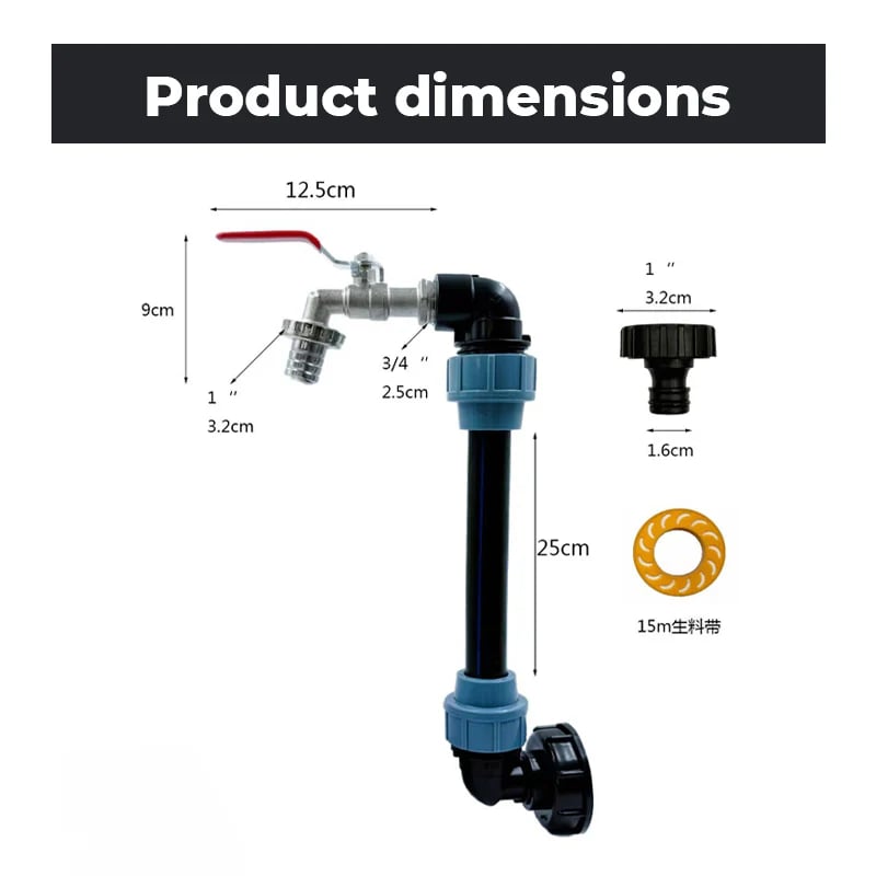 💧 IBC Tank Fitting Set – Leak-Proof, Zinc Alloy Tap, Tool-Free, Complete ✨