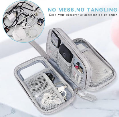 🔥Last Day 49% OFF - Travel Cable Organizer Pouch, Double Layers All-in-One Storage Bag for Cord