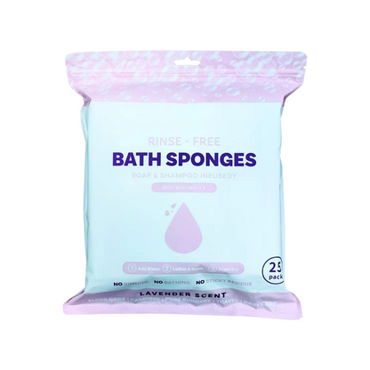 🎁 Freshness Anytime, Anywhere! 25 Large Rinse-Free Bathing Wipes for Adults