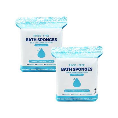 🎁 Freshness Anytime, Anywhere! 25 Large Rinse-Free Bathing Wipes for Adults