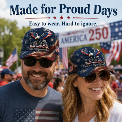 🔥Father's Day 49% OFF - 🇺🇸✨USA Faith, Family & Freedom Cap - Embroidered Edition🧢(Breathable & Lightweight Comfort & Unisex Fit)