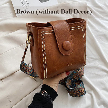 👜Leather Vintage Fashion Bag with Adjustable Wider Shoulder Strap