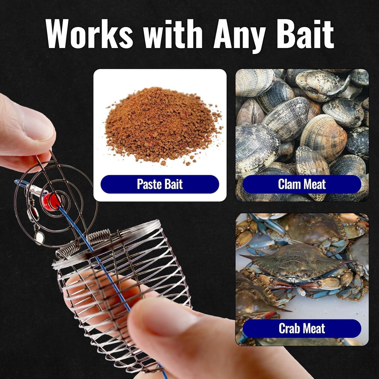 Stainless Steel Fishing Bait Cage Feeder – Durable Fish Attracting Rig Attachment
