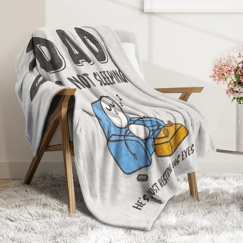 🔥Father's Day🔥Dad Is Not Sleeping Funny Flannel Blanket