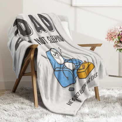 🔥Father's Day🔥Dad Is Not Sleeping Funny Flannel Blanket