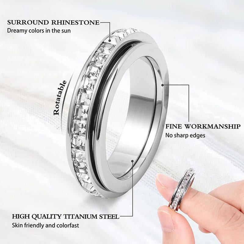 Sparkling Spinning Ring, Relieves Anxiety, Symbolizes Vows & Luck, Waterproof & Fade-Resistant💍
